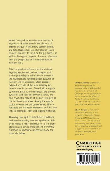 Memory Disorders in Psychiatric Practice