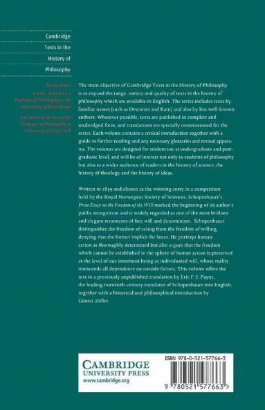 Prize Essay on the Freedom of the Will