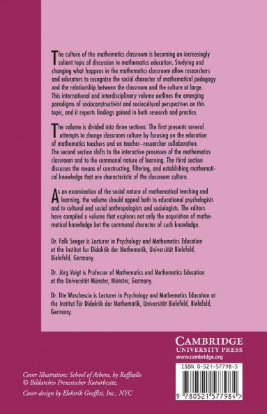 The Culture of the Mathematics Classroom