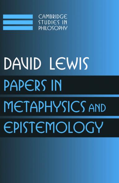 Papers in Metaphysics and Epistemology