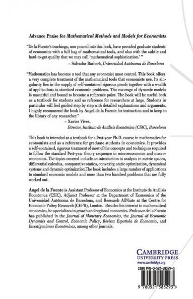 Mathematical Methods and Models for Economists