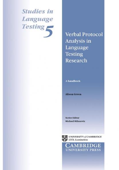 Verbal Protocol Analysis in Language Testing Research