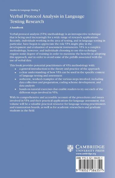 Verbal Protocol Analysis in Language Testing Research