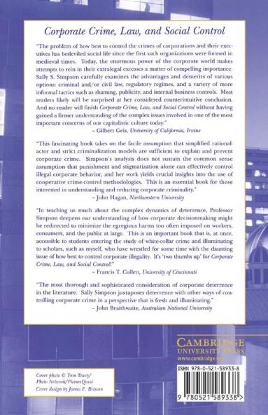 Corporate Crime Law and Social Control