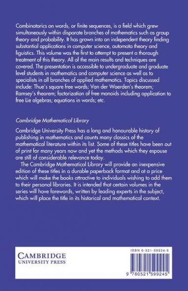 Combinatorics on Words