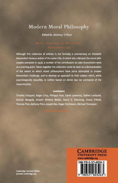 Modern Moral Philosophy