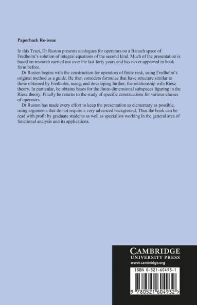 Fredholm Theory in Banach Spaces