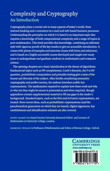 Complexity and Cryptography