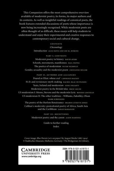 The Cambridge Companion to Modernist Poetry
