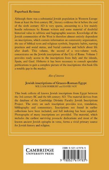 Jewish Inscriptions of Western Europe