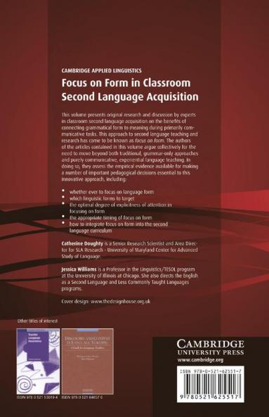 Focus on Form in Classroom Second Language Acquisition