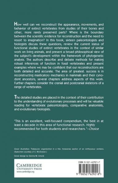 Functional Morphology in Vertebrate Paleontology