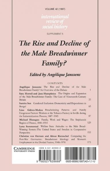The Rise and Decline of the Male Breadwinner Family?