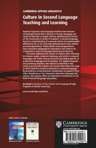 Culture in Second Language Teaching and Learning