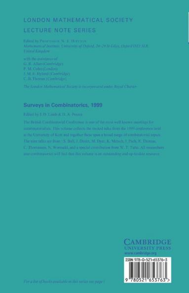 Surveys in Combinatorics 1999