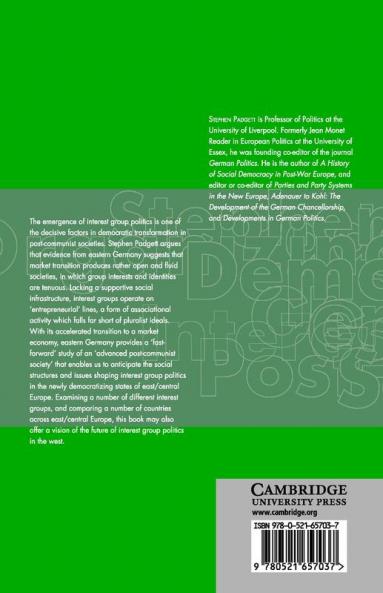 Organizing Democracy in Eastern Germany