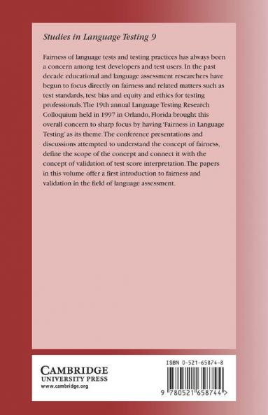 Fairness and Validation in Language Assessment