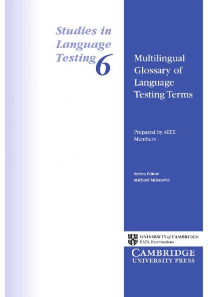 Multilingual Glossary of Language Testing Terms