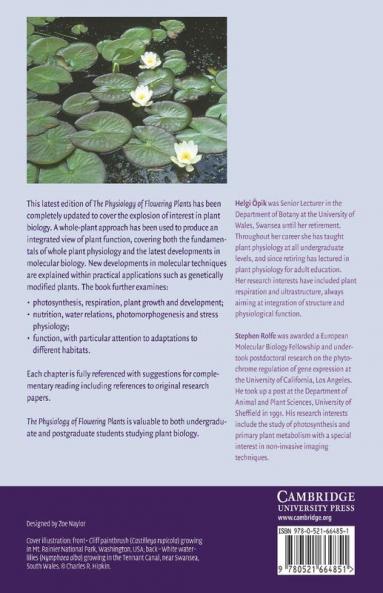 The Physiology of Flowering Plants