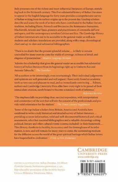 The Cambridge History of Italian Literature