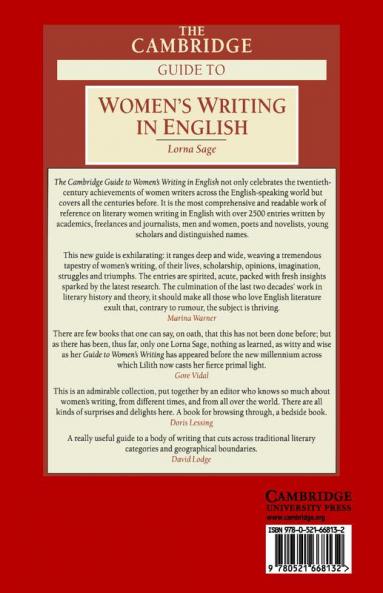 The Cambridge Guide to Women's Writing in English