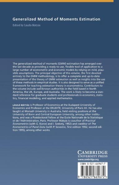 Generalized Method of Moments Estimation