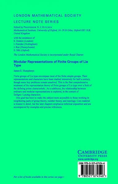 Modular Representations of Finite Groups of Lie Type