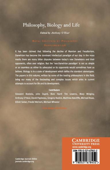 Philosophy Biology and Life