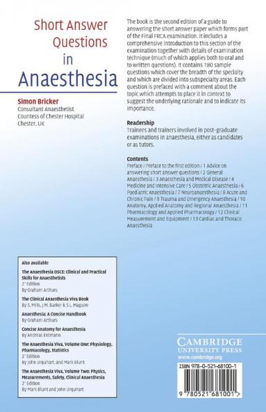 Short Answer Questions in Anaesthesia