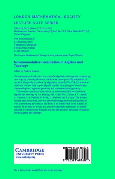 Noncommutative Localization in Algebra and Topology