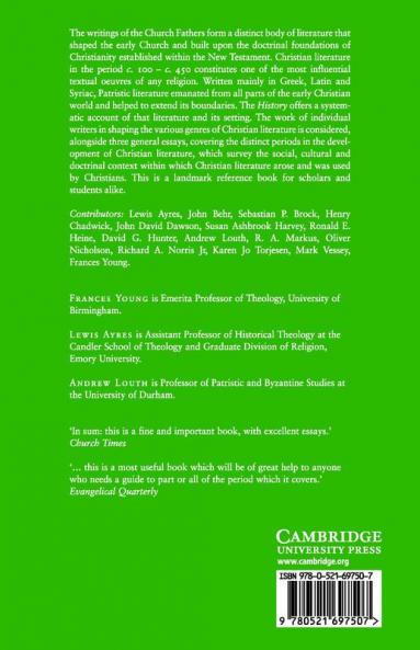 The Cambridge History of Early Christian Literature