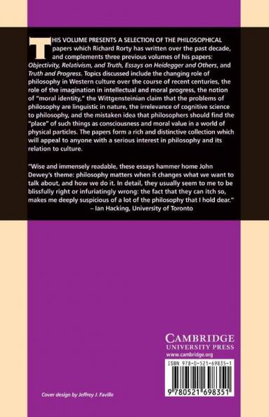 Philosophy as Cultural Politics