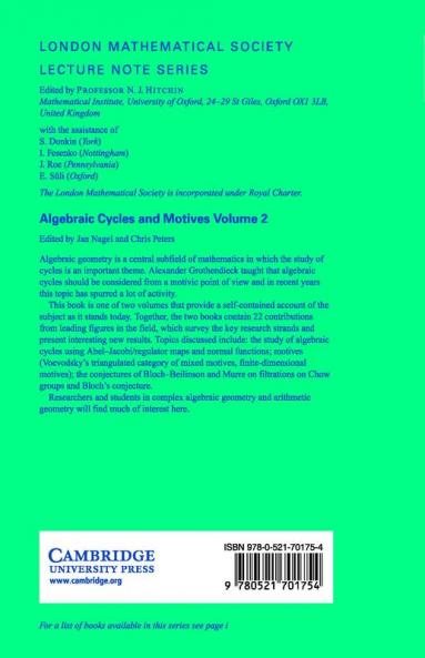 Algebraic Cycles and Motives Volume 2