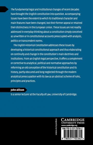 The English Historical Constitution