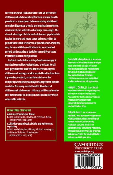 Pediatric and Adolescent Psychopharmacology