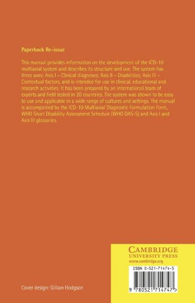 Multiaxial Presentation of the ICD-10 for Use in Adult Psychiatry
