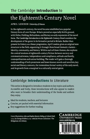 The Cambridge Introduction to the Eighteenth-Century Novel