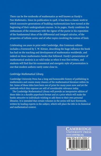 A Course of Pure Mathematics