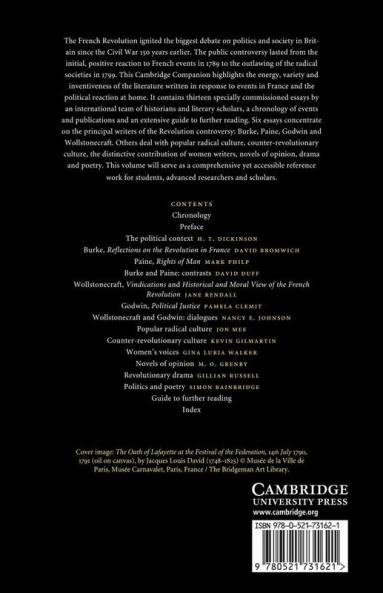 The Cambridge Companion to British Literature of the French Revolution in the 1790s