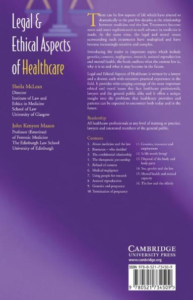 Legal and Ethical Aspects of Healthcare