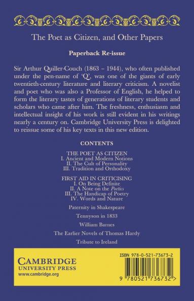 The Poet as Citizen and Other Papers