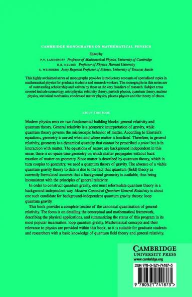 Modern Canonical Quantum General Relativity