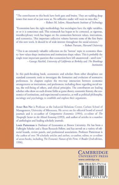 Economics Values and Organization