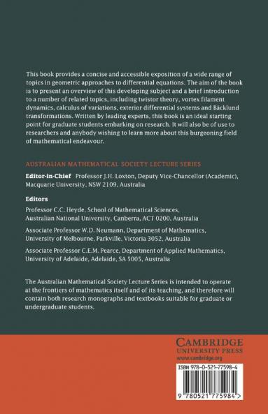 Geometric Approaches to Differential Equations