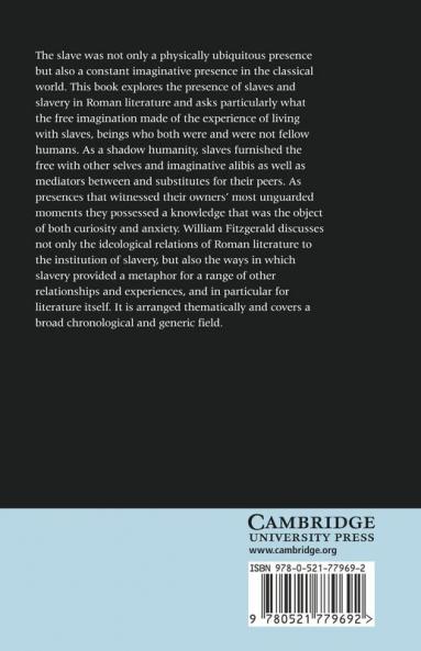 Slavery and the Roman Literary Imagination