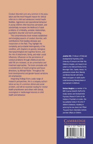 Conduct Disorders in Childhood and Adolescence