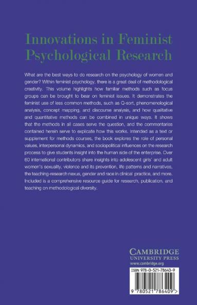 Innovations in Feminist Psychological Research