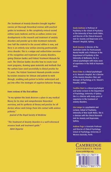 The Treatment of Anxiety Disorders
