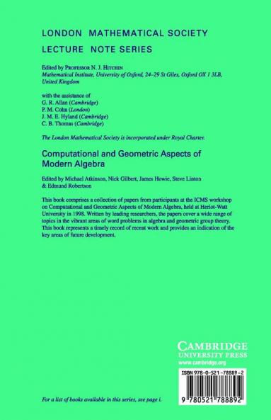 Computational and Geometric Aspects of Modern Algebra