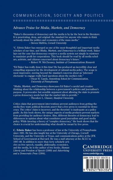 Media Markets and Democracy